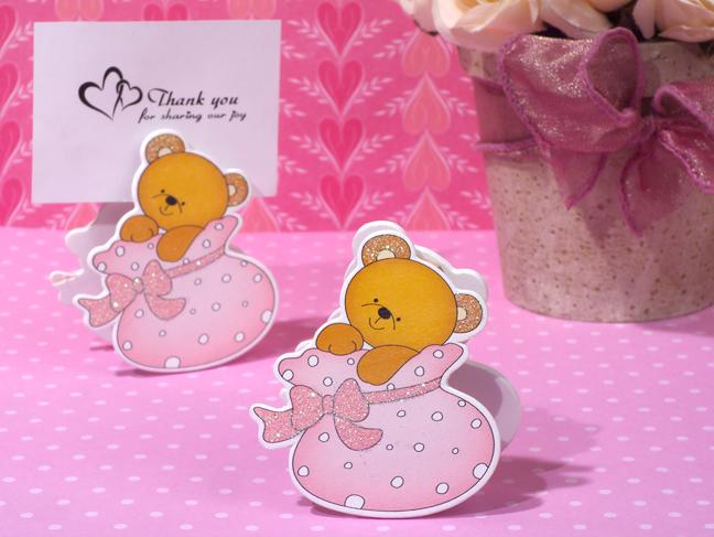 Playful Teddy Bear Photo Place Card Holder Baby Shower Party Favors