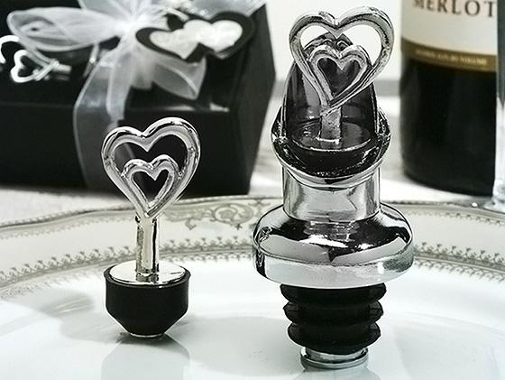 Two hearts Wine Bottle stopper Wedding Bridal Shower Party Favors
