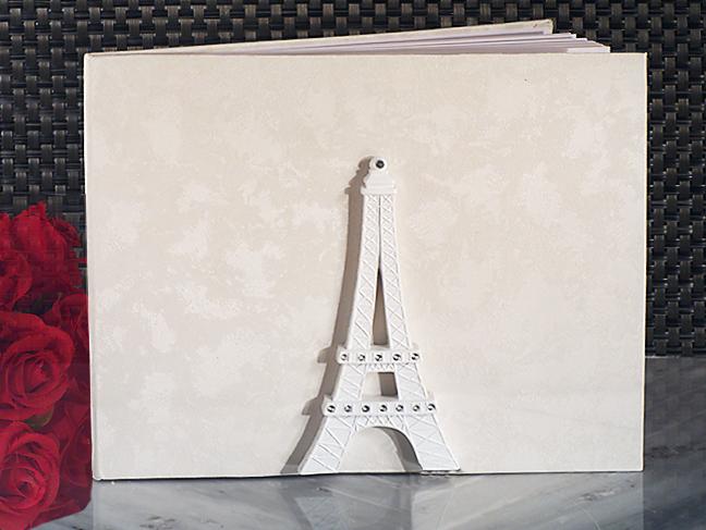 Elegant white Paris WEDDING GUESTBOOK GUEST BOOK Bridal Shower Wedding Gifts