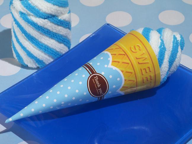 Sweet Treats Collection Blueberry swirl Ice cream cone towel Favors